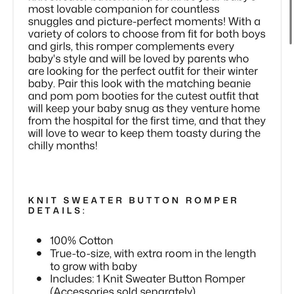 Caden Lane Cream Knit Button-Front Footie - Picture 3 of 3